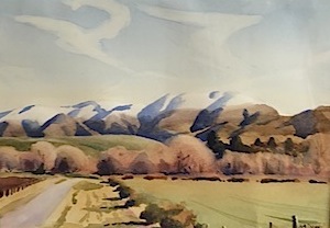 AA Deans |Benmore Range| 1999 |  watercolour  | McAtamney Gallery and Design Store | Geraldine NZ